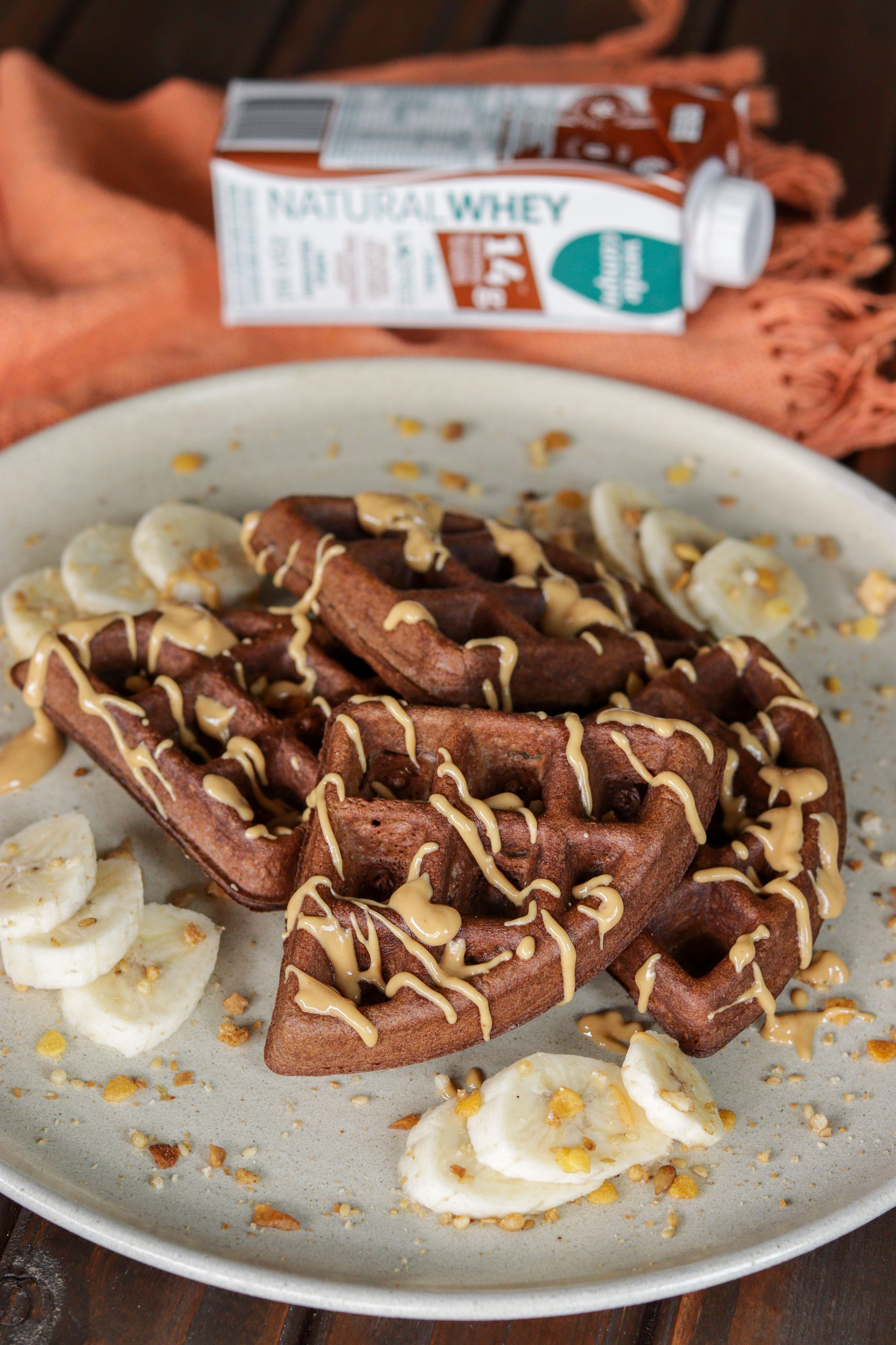 Waffle de Chocolate e Baunilha